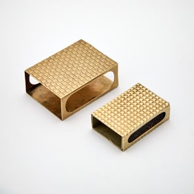 Two Cartier Gold Match Box Holders