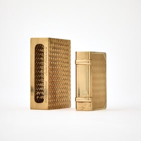 Two Cartier Gold Match Box Holders