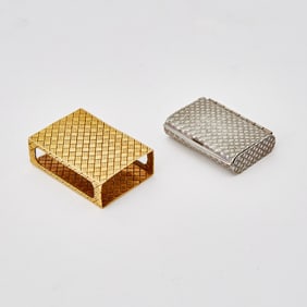 Gold Match Box Holder