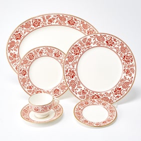 Wedgwood Red Damask Partial Dinner Service