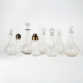 Group of Glass Table Articles
