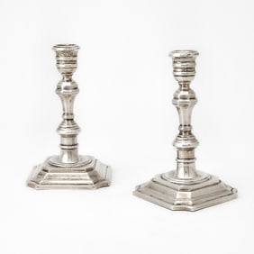 Pair of Mexican Sterling Silver Candlesticks