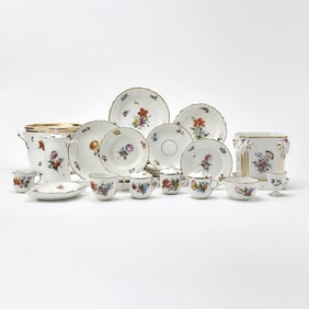 Group of Royal Copenhagen Hand-Painted Porcelain Tableware