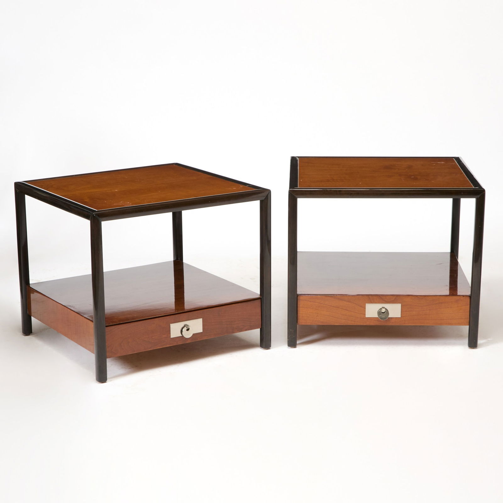 Pair of Part Ebonized Walnut End Tables (1 of 6)