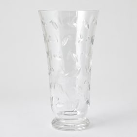 Tiffany & Co.. Wheel Engraved Glass Vase