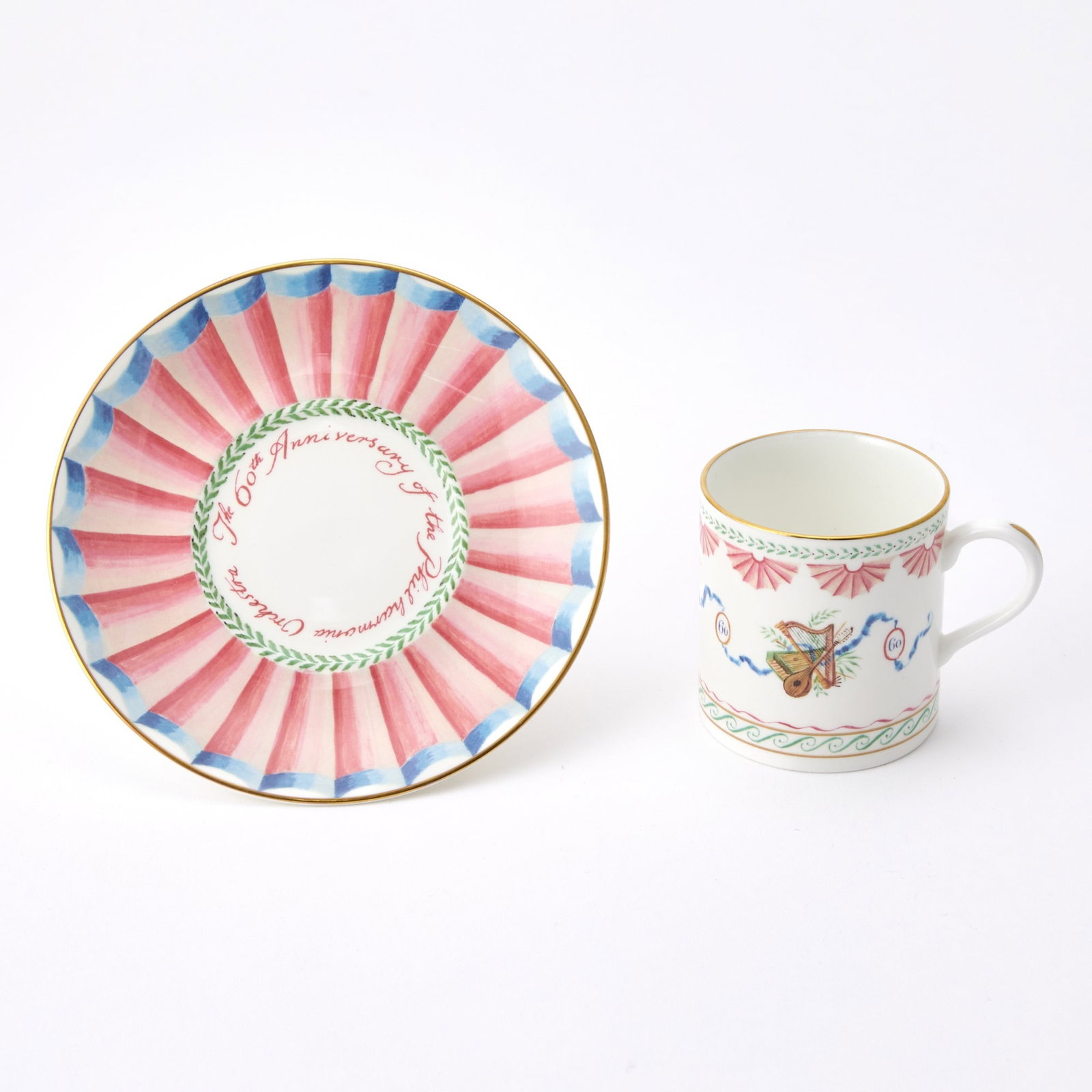 Thomas Goode Commemorative Porcelain Cup and Saucer in Box: In a box. Diameter of saucer 5 1/2 inches. generally good, undamaged condition