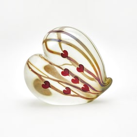 Steven Correia Glass Heart-Form Paperweight
