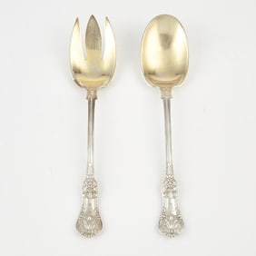 Pair of Tiffany & Co. Sterling Silver "English King" Pattern Salad Servers