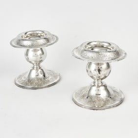 Pair of Silver-Plated Candle Holders