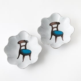 Two John Derian & Astier de Villatte Ceramic Chair Bowls