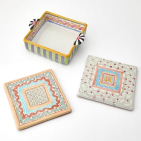 Three MacKenzie-Child's Ceramic Table Articles