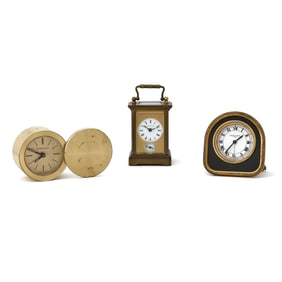 Group of Cartier and Tiffany & Co. Desk Clocks