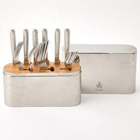 Christofle Stainless Steel "Concorde" Pattern Flatware Set
