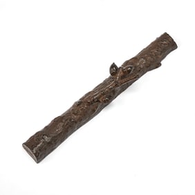 Brown Enameled Metal "Oak Trunk" Desk Weight