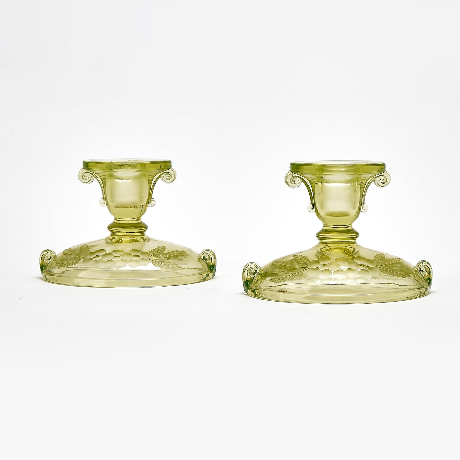 Pair of American Pressed Glass Candlesticks (1 of 4)
