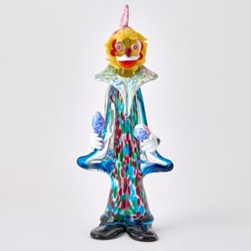 Murano Blown and Hot-Worked Glass Figure of a Clown