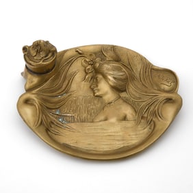 Art Nouveau Gilt-Bronze Inkstand