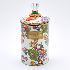 MacKenzie-Child's Enameled Metal Canister Cookie Jar