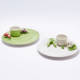 Two Italian Ceramic Trompe L'oeil Dishes