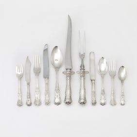 Assembled American Silver Plated "King's" Pattern Flatware Service