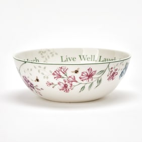 Lennox Porcelain "Butterfly Meadow" Pattern Transfer Printed Centerpiece Bowl
