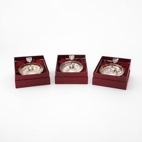 Three Italian Sterling Silver Wine Tasters
