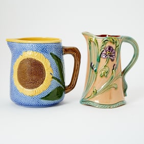 Two Majolica Pitchers