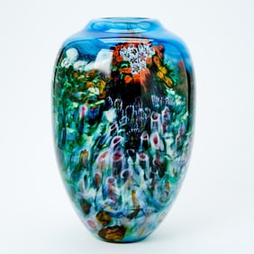 Shaun E. Messenger Blown Glass "Landscape Series Vase"