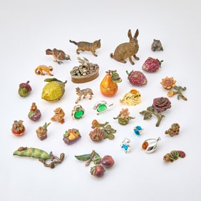 Group of Small Animal Figures and Boxes