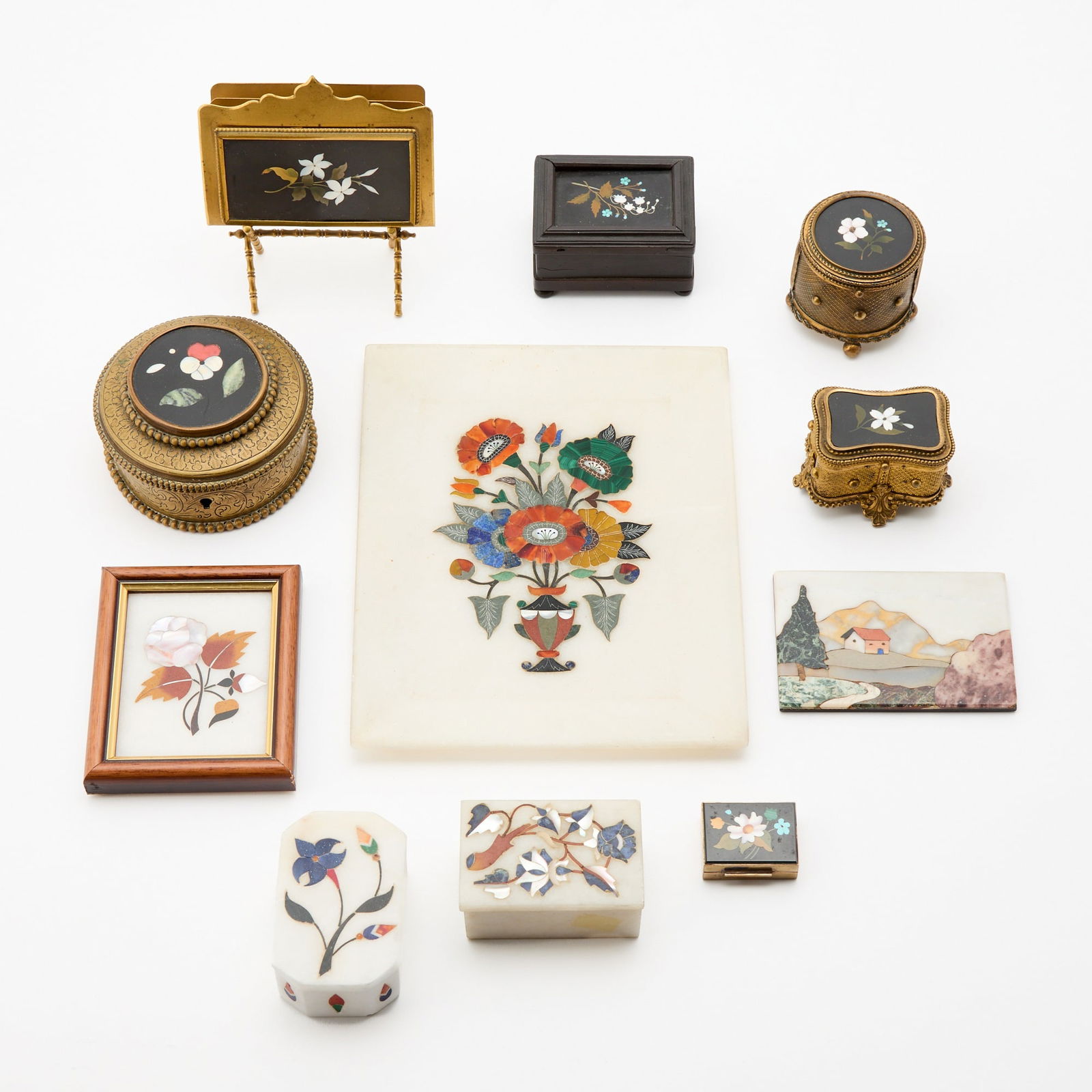 Group of Pietra Dura Table Articles (1 of 10)