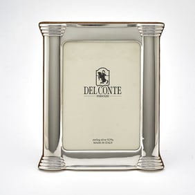 Italian Sterling Silver and Genuine Leather Photograph Frame