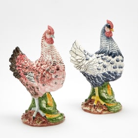 Pair of Vetri Italian Ceramic Roosters