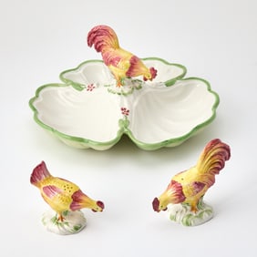 Italian Porcelain Rooster Table Articles