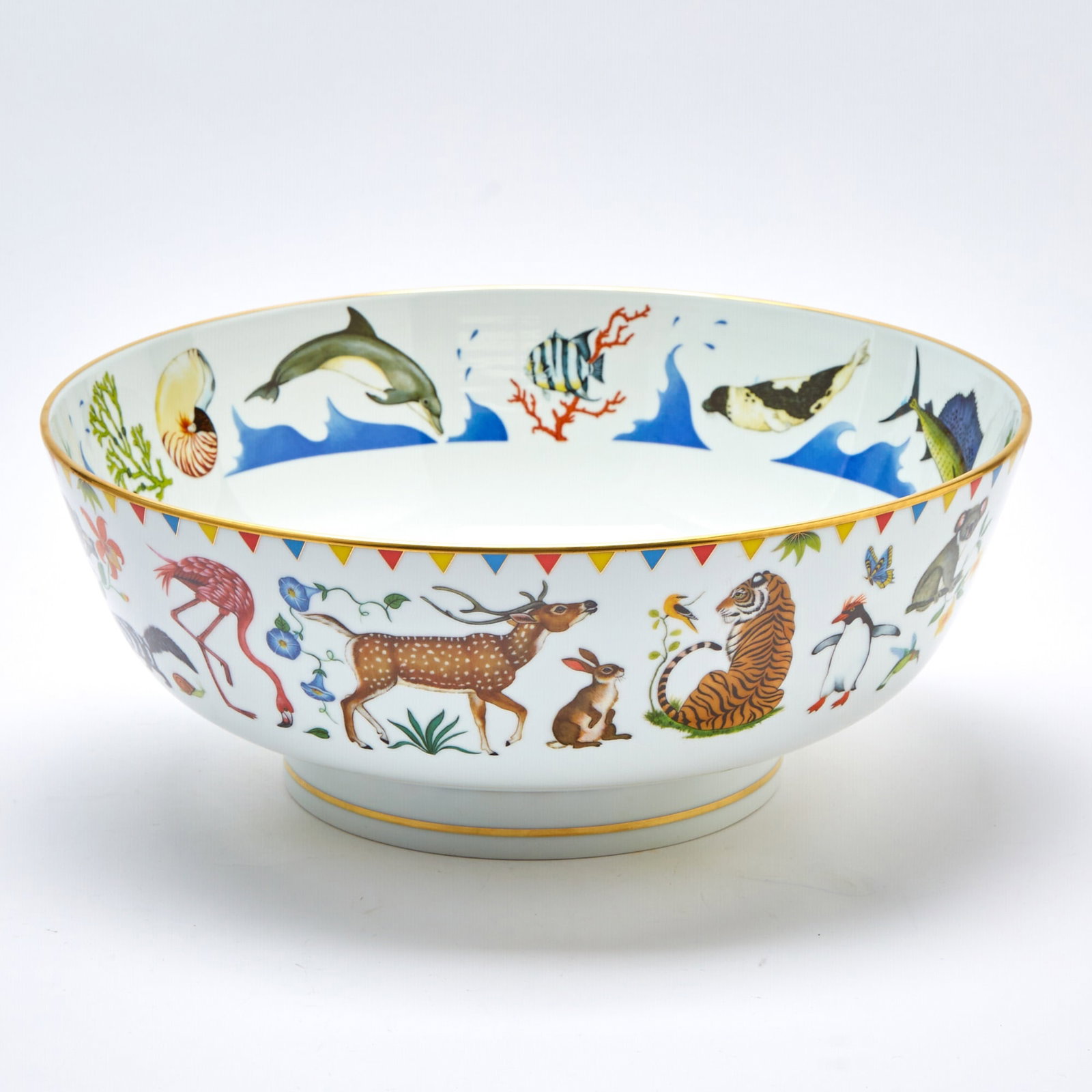 Lynn Chase Porcelain "Harmony II" Bowl: For Vista Alegre, Portuguese Height 6 inches, diameter 15 inches. generally good, undamaged condition