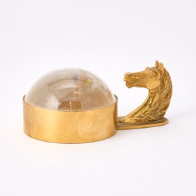 Hermès Brass Magnifying Glass with Horse-Form Handle
