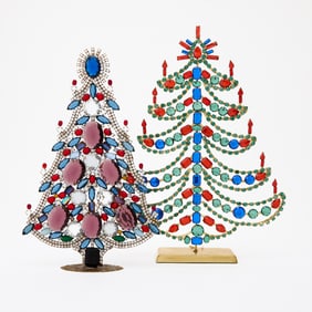 Two "Jeweled" Christmas Trees