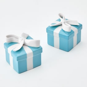 Two Tiffany & Co. Classic Blue Porcelain Gift Boxes