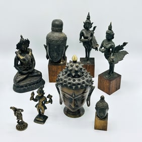 Group of Eight Bronze Figures