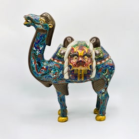 Chinese Cloisonne Enamel Figure of a Standing Camel