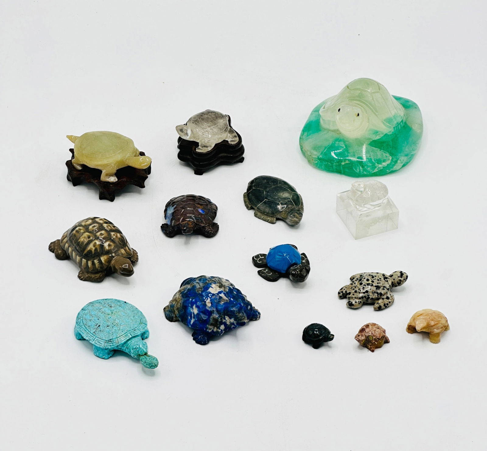 Fourteen Mostly Hardstone Turtles (1 of 9)