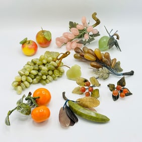 Group of Carved Hardstone Fruits
