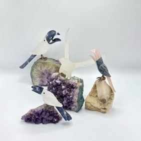 Four Hardstone Birds