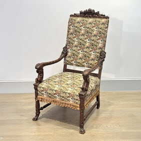 Baroque Style Walnut Armchair