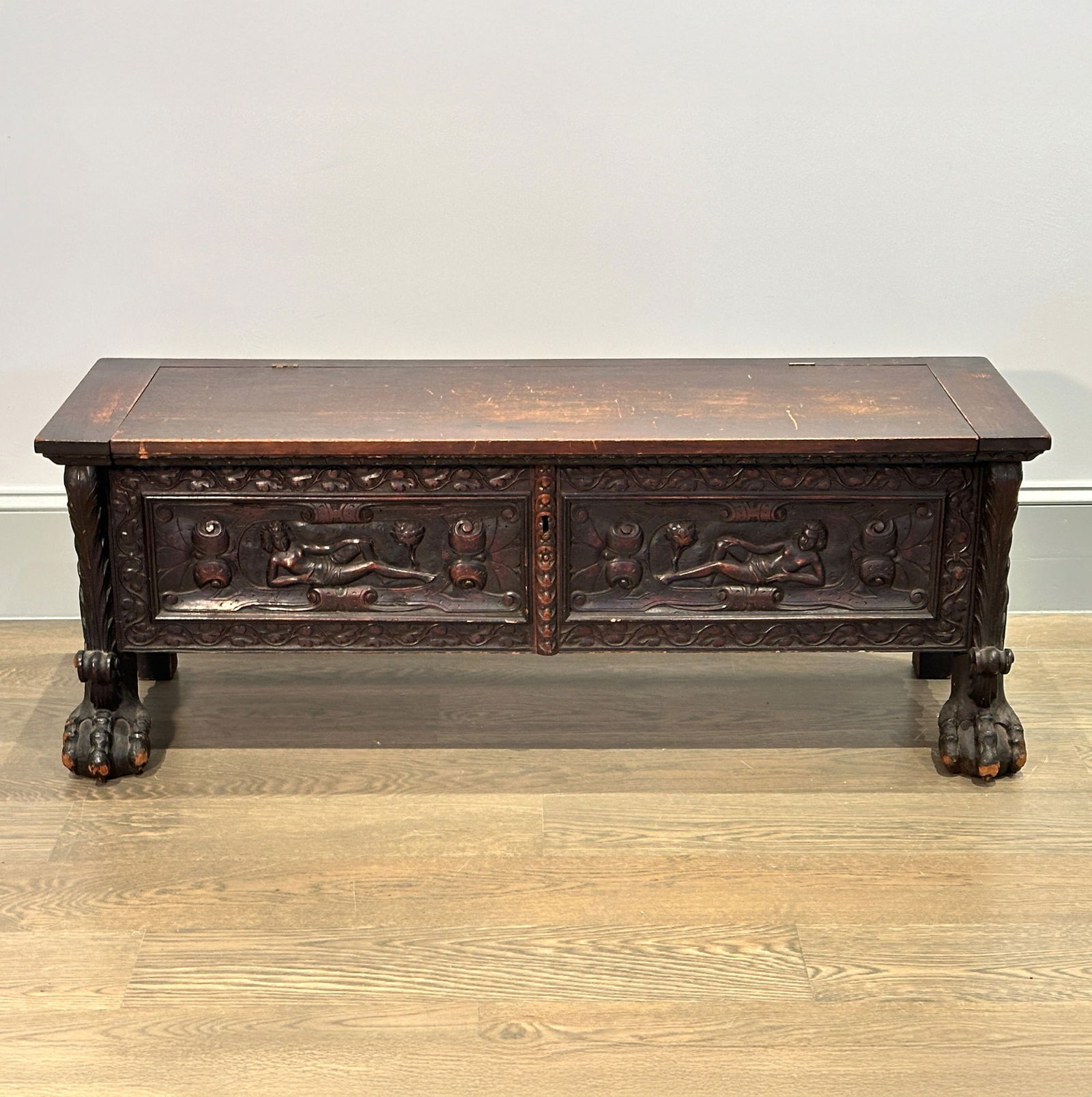 Italian Baroque Style Walnut Cassone (1 of 8)