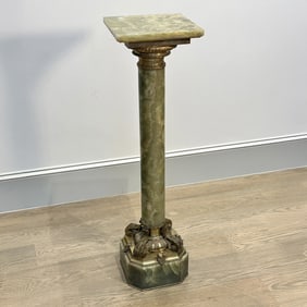 Gilt-Bronze Mounted Green Onyx Pedestal