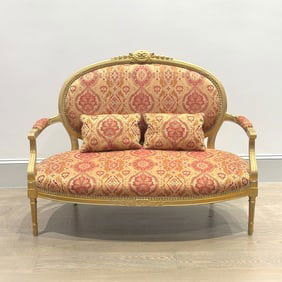 Louis XVI Style Giltwood Settee
