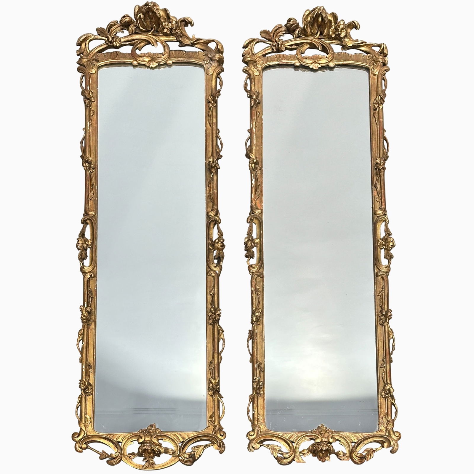 Pair of Rococo Style Giltwood Mirrors (1 of 6)
