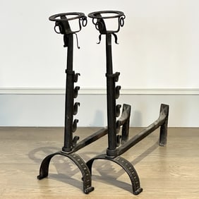 Pair of Wrought Iron Andirons