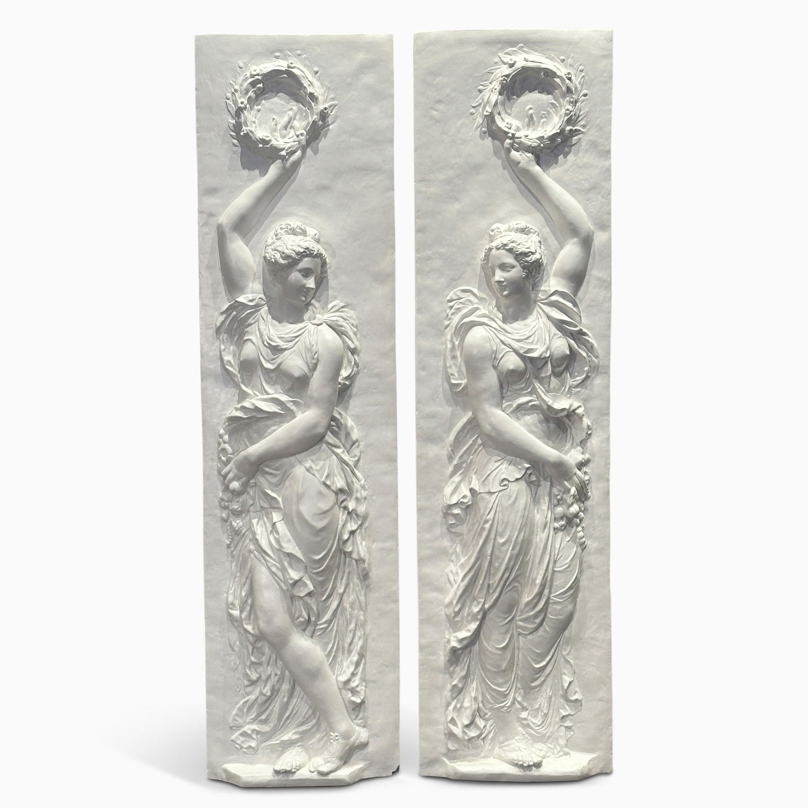 Two Caproni-type Cast Plaster Panels of Classically Dressed Dancers (1 of 6)