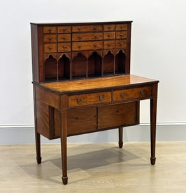 Anglo/Indian Regency Inlaid Mahogany Desk